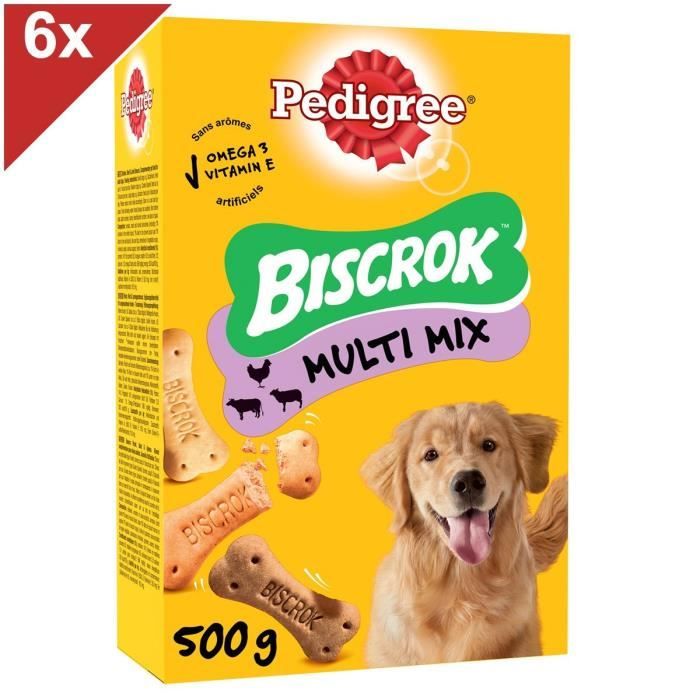 PEDIGREE Biscrok Biscuits croquants multi mix pour chien 6x 500g