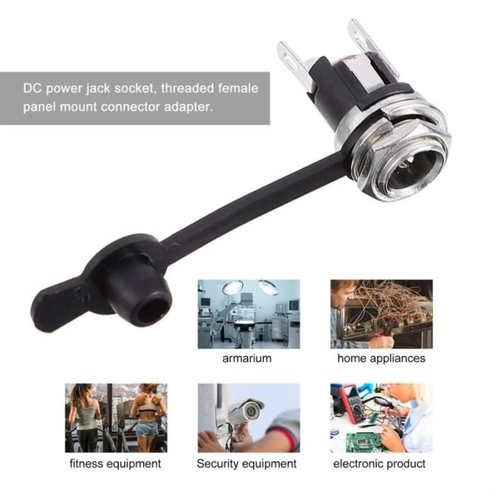 Adaptateur de prise d'alimentation CC femelle, prise de montage sur Adaptateur de prise d'alimentation CC femelle, prise de montage sur