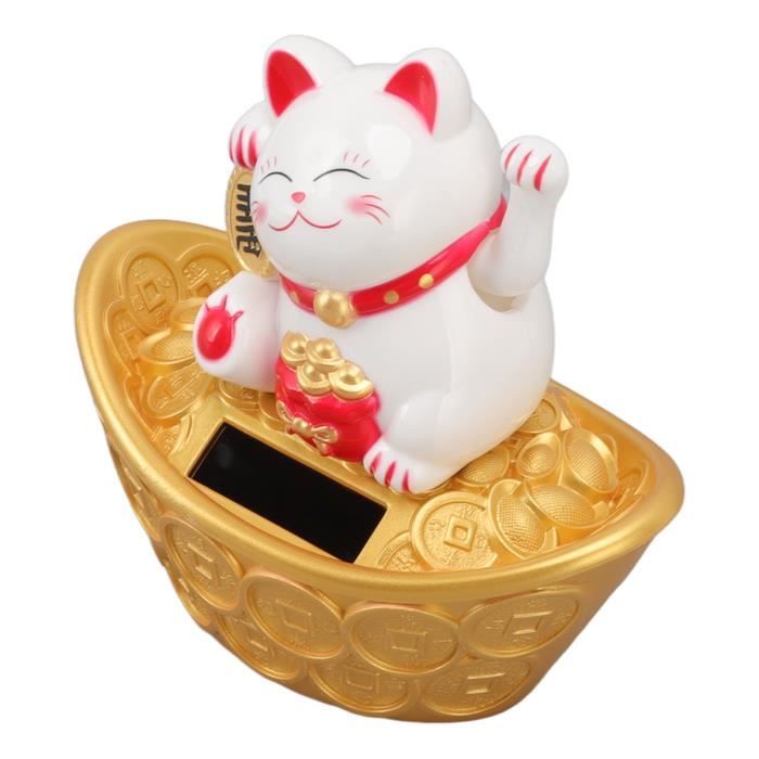Chat Manchot Solaire Doré – Porte-bonheur Mignon Qui Agite La Patte Pour Attirer Richesse Et Bonne Humeur