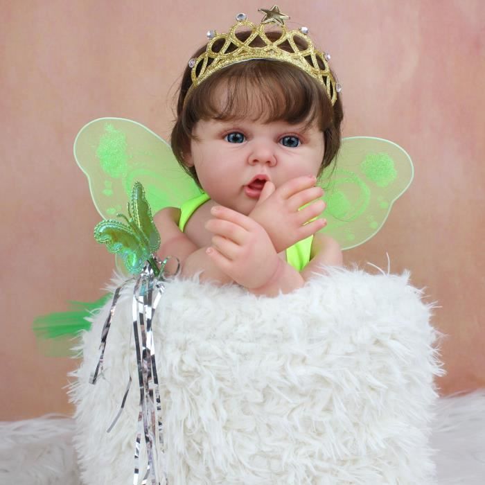 Lullaberry Poupée Câline Snuggle Cutie Bella 35 Cm – Peluche Douce Orange à Cheveux Bouclés, Robe à Pois, Cadeau Bébé Fille Dès 1 An