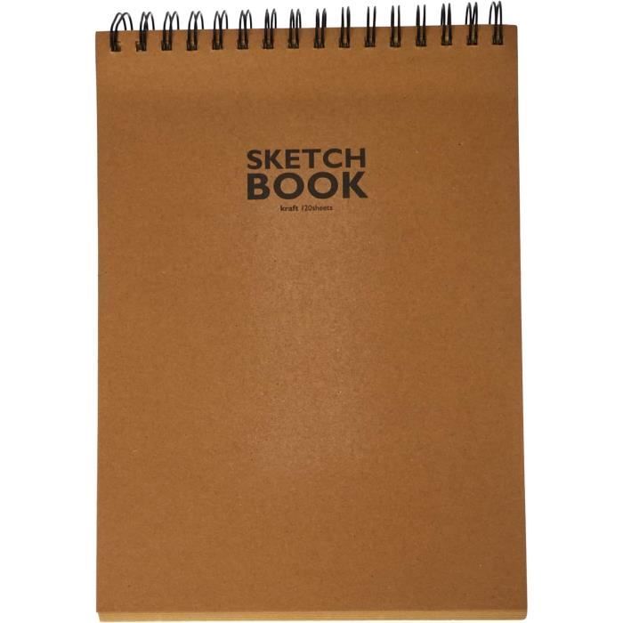 Carnet Dessin A4 Reliure Spirale 120 Pages - Papier 160g/m² Sans Acide | Pour Crayon, Fusain, Portraits
