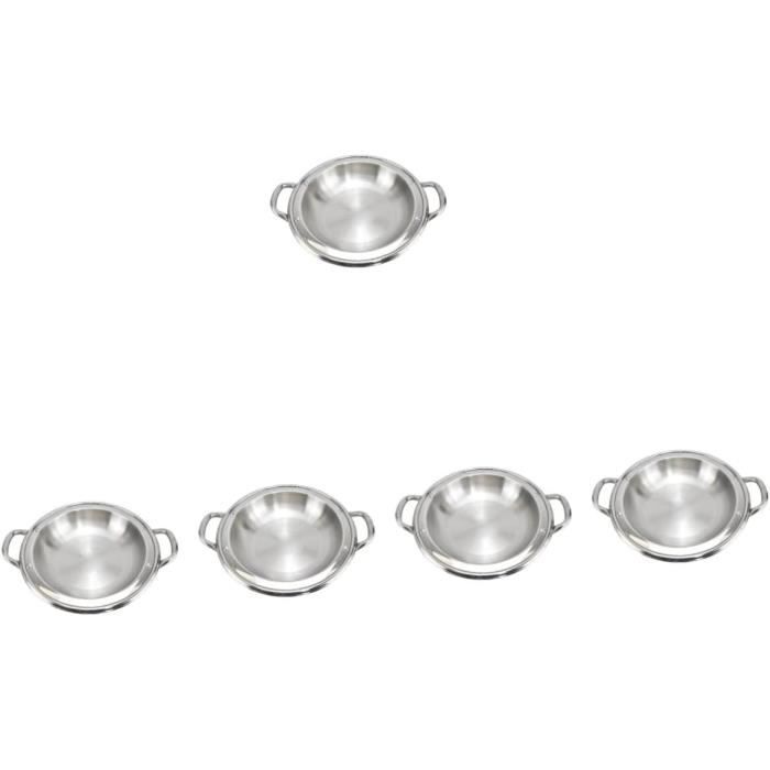 Lot De 5 Casseroles à Induction En Acier Inoxydable Poli - Tailles 16 à 24 Cm - Compatible Toutes Plaques (induction, Gaz, Vitrocéramique)