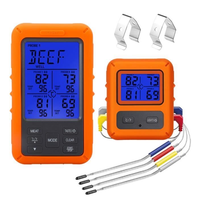 Thermomètre De Cuisine Numérique Avec 2 Sondes - Plage -50°C à +300°C, écran LCD, Acier Inox