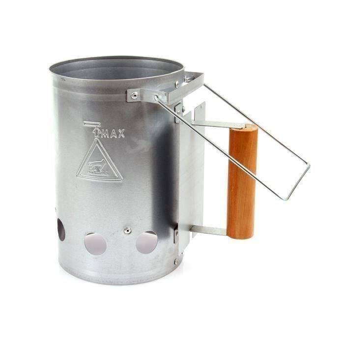 Cheminée Allumage Charbon Inox – Diam. 15 Cm X H 20 Cm, Allume Charbon Rapide Et Facile