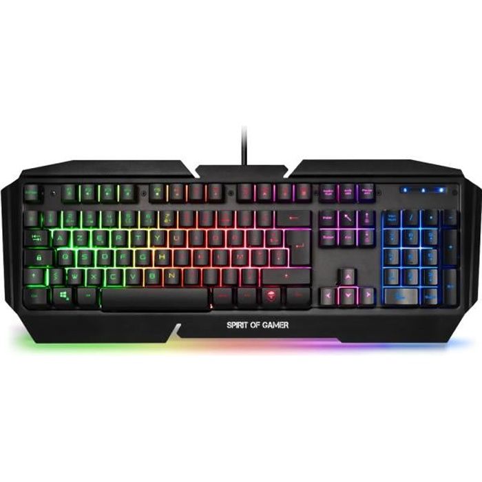 Clavier Gaming – SPIRIT OF GAMER – CLA-PK5 – AZERTY – Semi Mécanique – Rétro-éclairage RGB