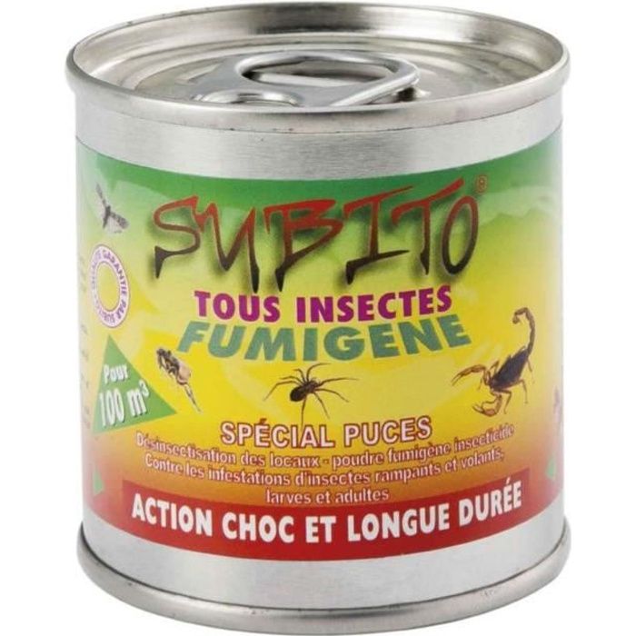 Fumigène insecticide - SUBITO - Subito - Désinfecte les locaux des insectes rampants - Puces - Volants