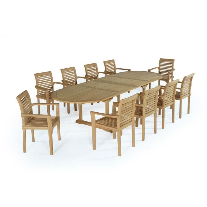 salon de jardin en teck qualite ecograde venise 10 12 places cdiscount jardin