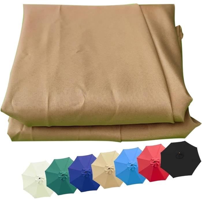 Toile De Remplacement Pour Parasol Déporté Rectangulaire 3x4m (8 Baleines) - Housse De Parapluie Taupe Imperméable