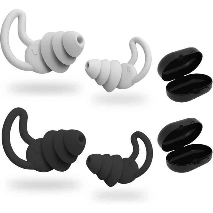 8 Paires De Bouchons D'oreilles En Silicone - Anti-bruit Et étanches, Pour Dormir Et Nager