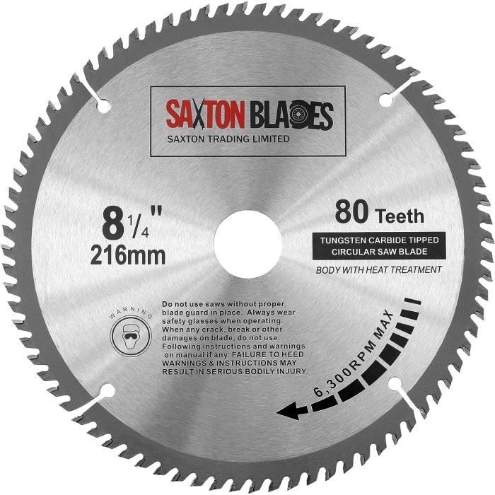 Saxton TCT Lame Scie Circulaire Bois 305 X 30 Mm 40 Dents - Compatible Bosch, Makita, Dewalt - Avec Bagues