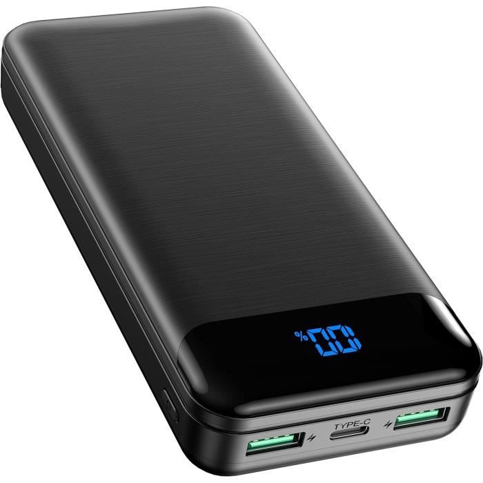 Siltcon® Powerbank 30 000 mAh – Powerbanks rapide 22,5 W – USB-A/USB-C – LED
