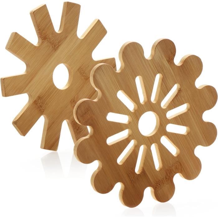Set De 3 Dessous De Plats En Bambou - Design Arbre Naturel - Protection Tables Contre La Chaleur