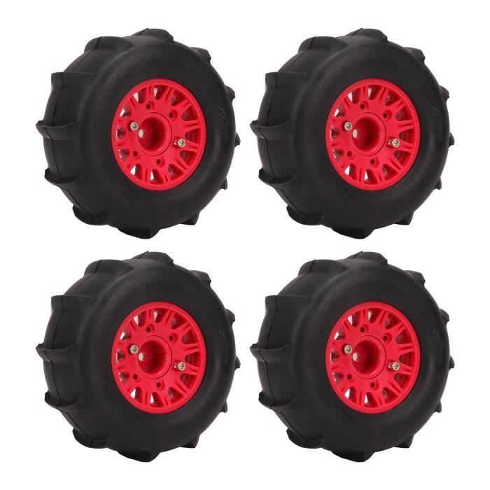 Jeu De 4 Pneus Et Jantes RC 1/10 Pour Traxxas Slash - Caoutchouc Noir, Adaptateur 12mm