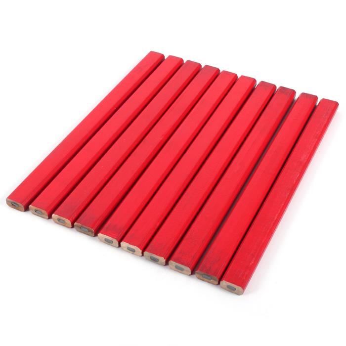 72 Crayons De Charpentier Octogonaux Rouge – Le Lot Qui Tue Pour Vos Traits Bien Nets !