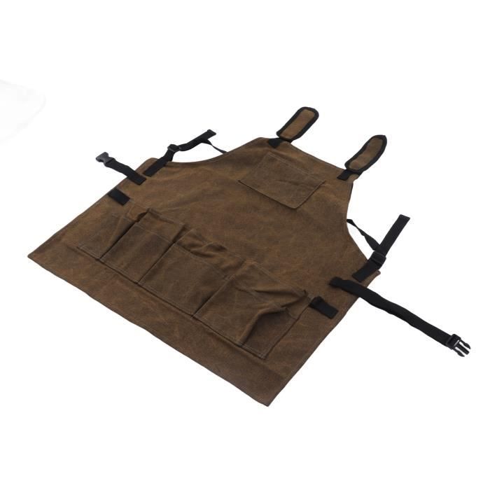 Tablier De Jardin Réglable CHAILIQIANGG - Toile Imperméable Avec Poches - Homme Et Femme