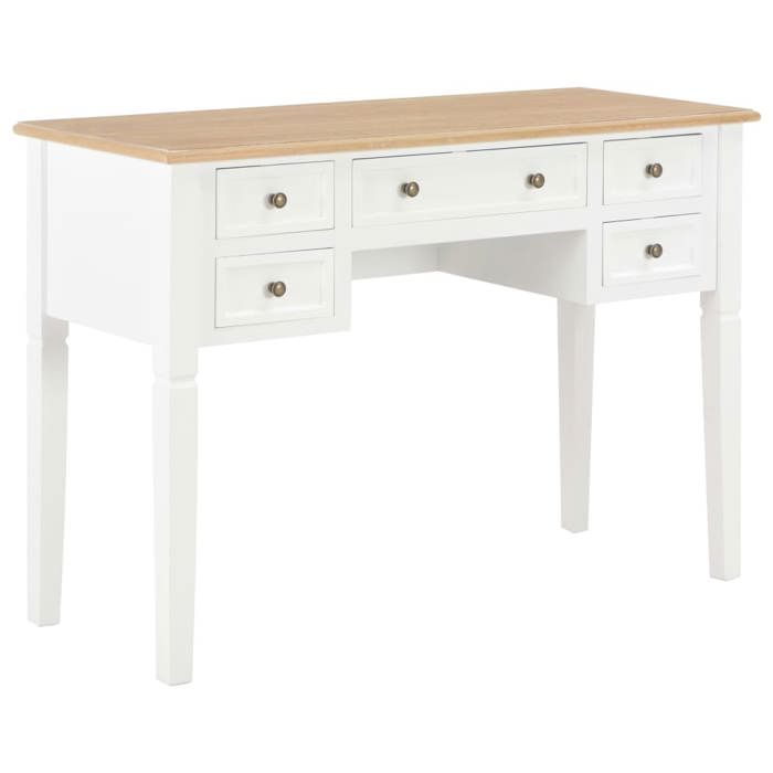 vidaXL Bureau Table dOrdinateur avec Tiroirs Table de Travail Table Informatique Table dEcriture Meuble de Bureau Chambre 280069