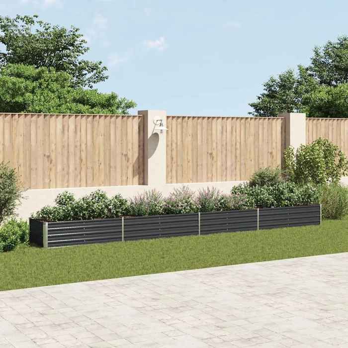 vidaXL Lit surélevé de jardin Acier galvanisé 600x80x45 cm Anthracite 47075