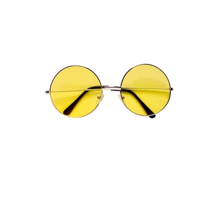 Lunettes Rondes Jaunes Grandes pour le carnaval et les fetes hippies. Decouvrez les accessoires hippies ou peace and love au Cdiscount Jeux Jouets