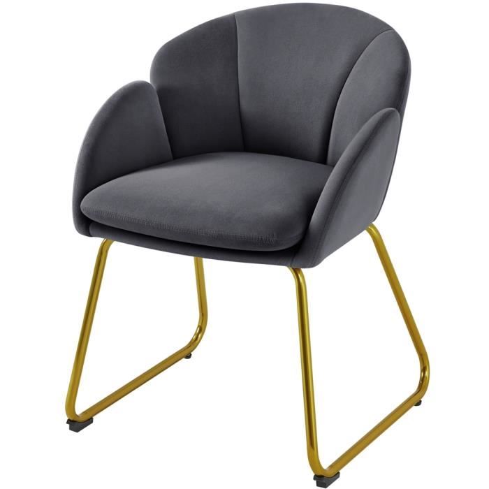 Yaheetech Fauteuil de Chambre à Coucher Salon Rembourré Haut en Velours avec Dossier Circulaire Charge 136 kg Gris Foncé Yaheetech Fauteuil de Chambre à Coucher Salon Rembourré Haut en Velours avec Dossier Circulaire Charge 136 kg Gris Foncé