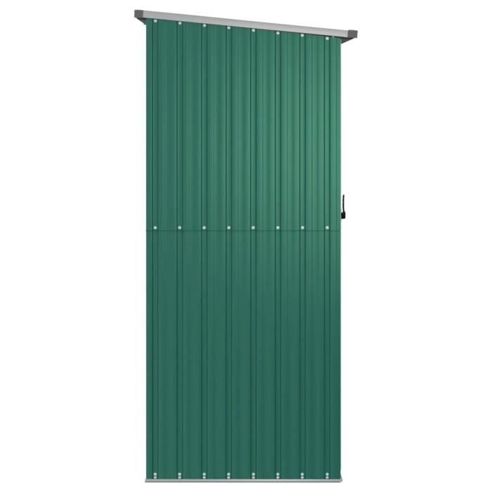 Abri De Jardin En Acier Galvanisé - 180,5x97x209,5 Cm - Aspect Bois, Porte Verrouillable - Pour Outils