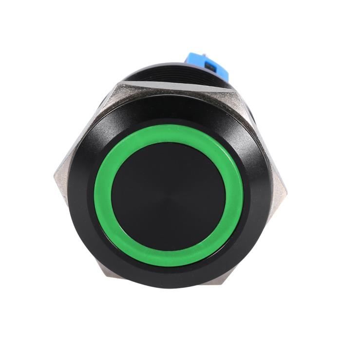 Interrupteur à bouton-poussoir 22mm 12V-24V, étanche, à verrouillage  automatique, LED verte - Cdiscount Auto