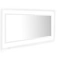 Nouveauté!Miroir Décoratif - Miroir Attrayante salon à LED de bain Blanc brillant 100x8,5x37 cm Aggloméré505-1