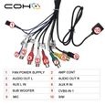 Pièces Auto,COHO autoradio câble de sortie RCA câble adaptateur Aux - Type For 4-Core-1