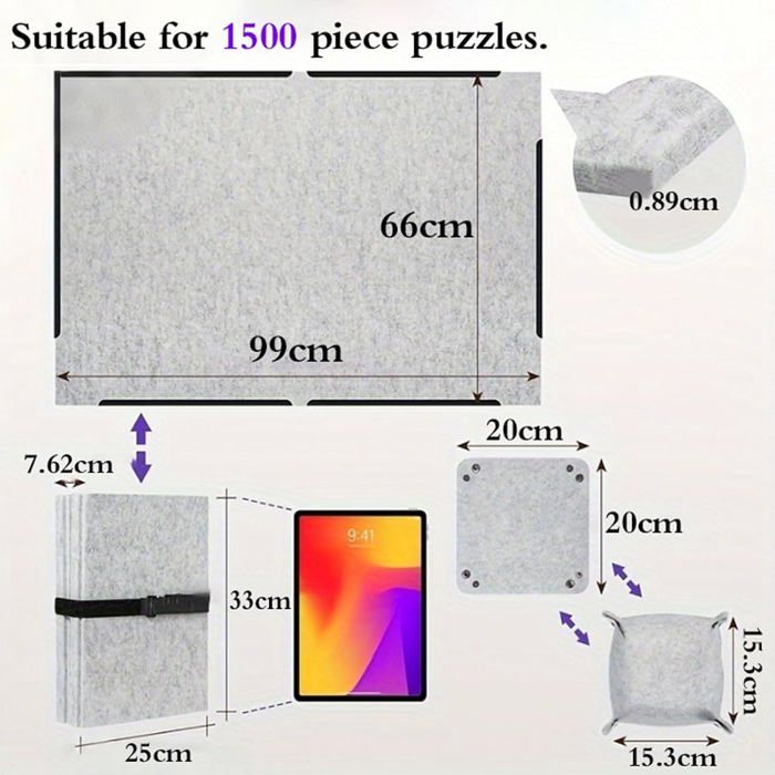 Tapis De Puzzle Pliable Pour 1000 Pièces – Grande Surface, Antidérapant, Léger Et Facile à Ranger