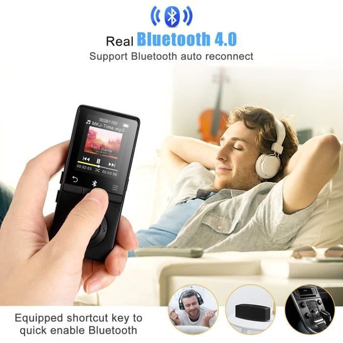 AGPTEK Haut-parleur MP3 Bluetooth 4.0 8Go en Métal Lecteur