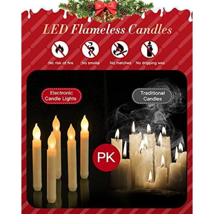 CAUTIOUS 12 Pièces Bougie LED Rechargeable, Bougie Chauffe