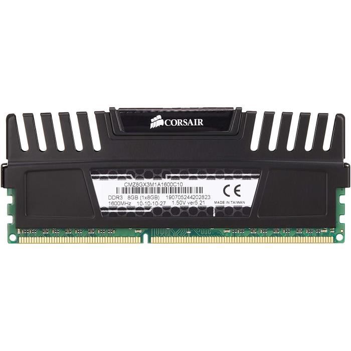 Barrette De RAM DDR3 8 Go 1600 MHz - Équivalente Corsair CMZ32GX3M4X1600C10 - Marque A-Tech, Neuf