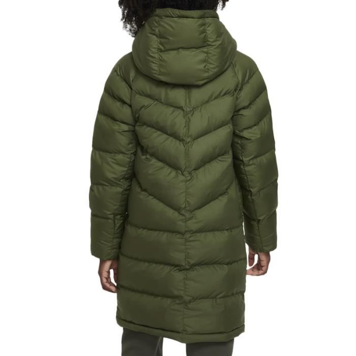 Parka Nike NSW MAX Junior Vert Ref. DX1268 326 Col a capuche Fermeture zip Isolation synthetique Vert Cdiscount Pret a Porter