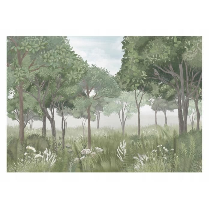 Papier Peint Panoramique Forêt Nature 330 - Salon Chambre Cuisine Couloir Intisse 336 X 225 Cm Smart 90890315