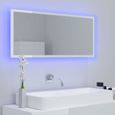 Nouveauté!Miroir Décoratif - Miroir Attrayante salon à LED de bain Blanc brillant 100x8,5x37 cm Aggloméré505-2