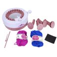 Machine à coudre à tricoter à la main en plastique bricolage enfants tissage accessoires d'outil de jouet (22 aiguilles)-2