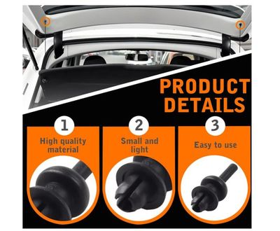 4 Clips Fixation Plage Arrière OEM 699218 - Pour Citroën C2/C3/C4, Peugeot 206/207/208