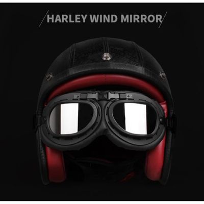 DREAMIZER Lunettes Moto Rétro Aviateur - Lunettes Pilote Vintage Pour Moto, Scooter, Ski - Anti-UV