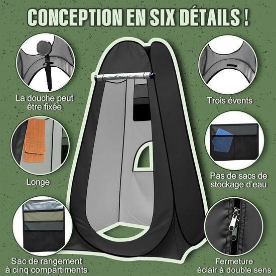 Tente De Douche Tente Douche Camping Pop-up - Cabine Intimité 80x200cm Abri Plage