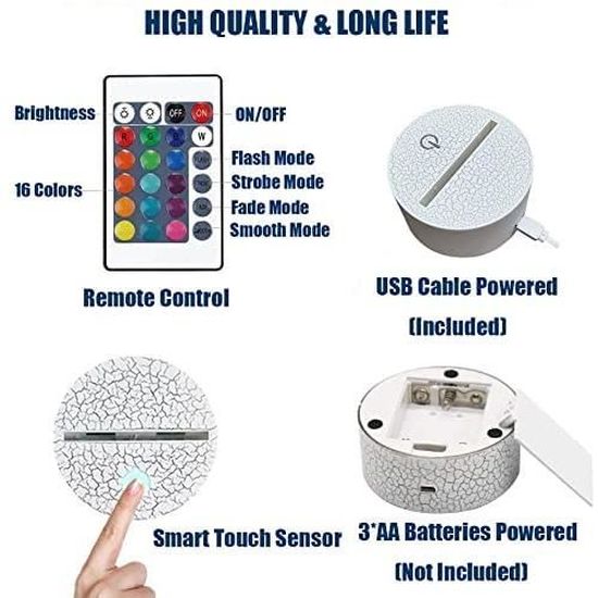 Veilleuse 3D Cheval, 16 Couleurs, Télécommande, Cadeau D'anniversaire