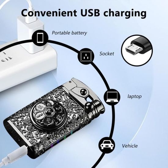 Briquet Électrique, Cadeau De Fête Des Pères Pour Papa, Briquet Usb