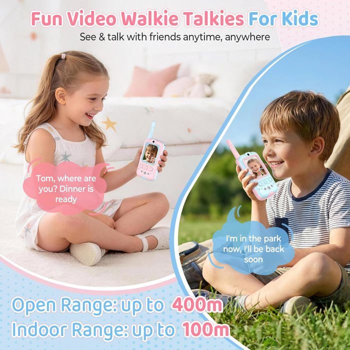 AIRITON JK200 talkie-walkie vidéo pour enfants avec écran HD USB-C interphone Rechargeable en un clic pour enfants Gadgets technologie cadeau  509