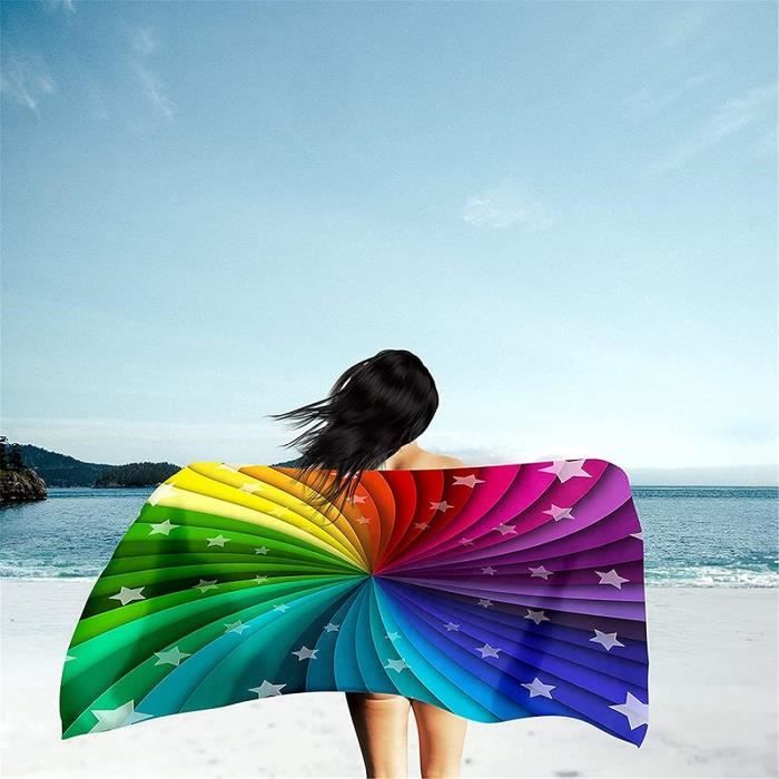 Serviette De Plage En Microfibre, Serviette De Plage à Séchage Rapide En Microfibre, Ultra Doux, Anti Sable Et Séchage Rapide Pour La Plage Extérieure Et Natation Sport - 100 X 70 Cm(Wednesday