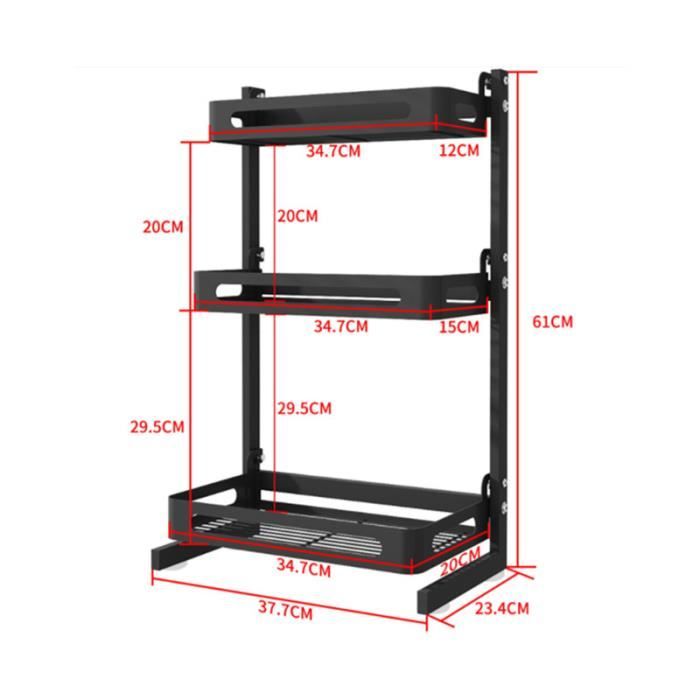 Hoiwio Étagère à Épices, Étagère De Rangement à 3 Niveaux Avec