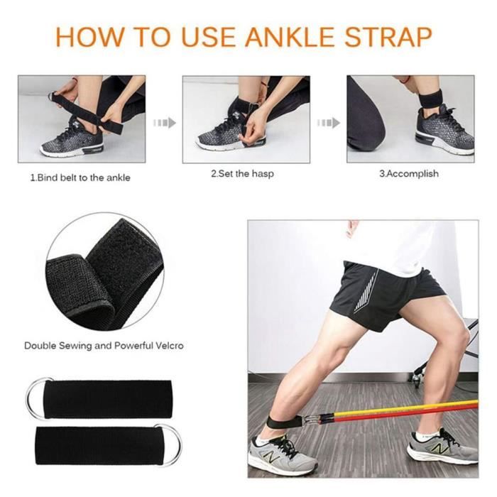 Lot De 2 Bandes De Résistance Avec Poignée – Fitness, Yoga, étirement, Musculation, Extenseur De Poitrine