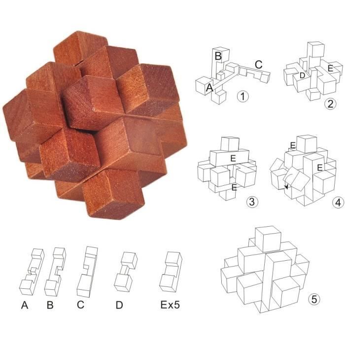 Puzzles de casse-tête en bois pour adultes Jouets de bureau 3D pour enfants  Démonter et assembler des puzzles pour adultes (difficulté  intermédiaire-globe)