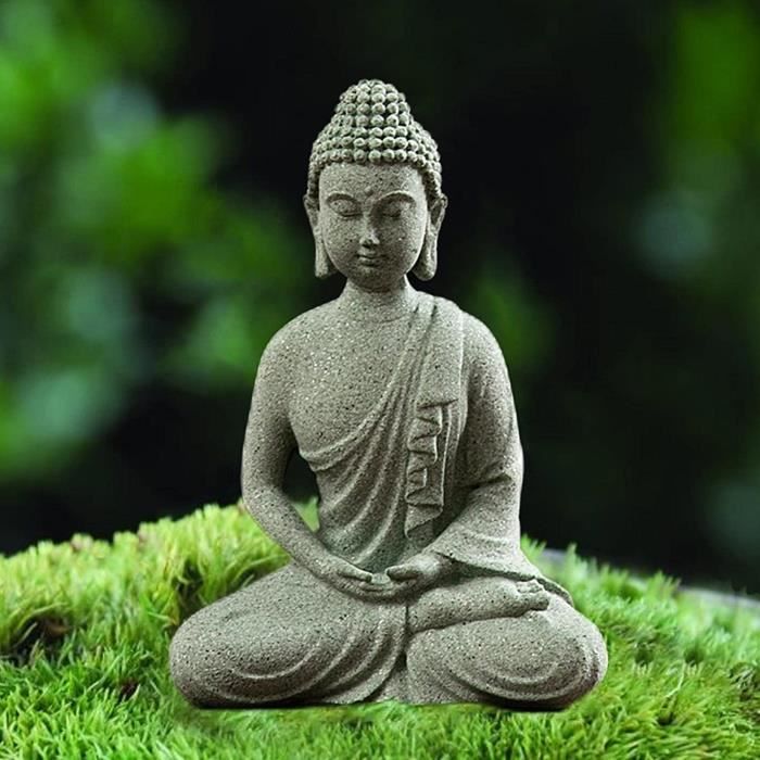 Méditer Statue de Bouddha assis Sculpture Figurine Artisanat Pour