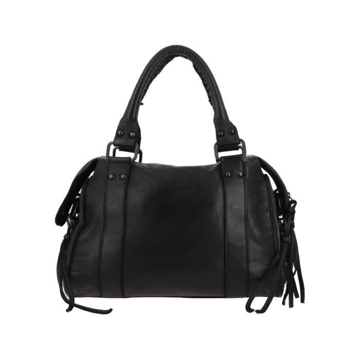 Sac vintage en Cuir Mellal noir Sac moyen Noir Achat Vente