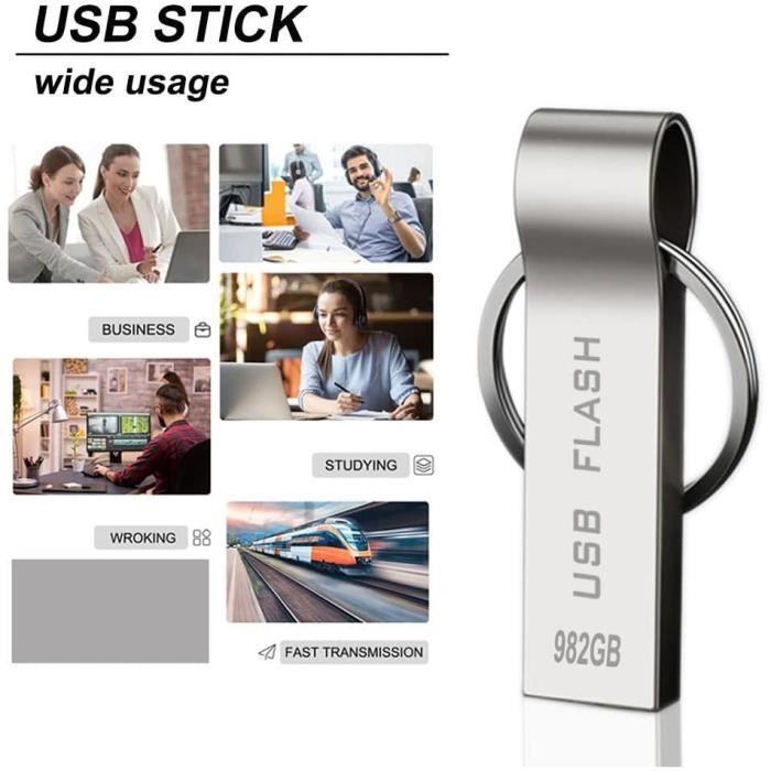 Cle USB 982 Go Clé USB 3.0 Métal Clef USB 982 Go avec Porte-clés pour  Ordinateur-PC Stockage de[S113] - Cdiscount Informatique