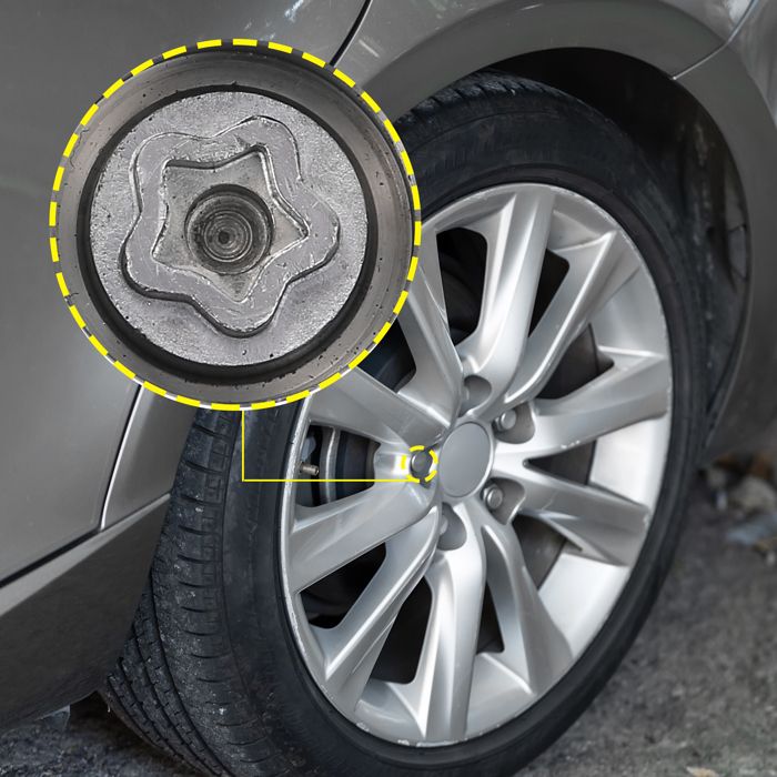 Clé De Démontage Pour écrou Antivol Roue Mercedes - 8 Dents - Acier Carbone - Compatible Référence 316