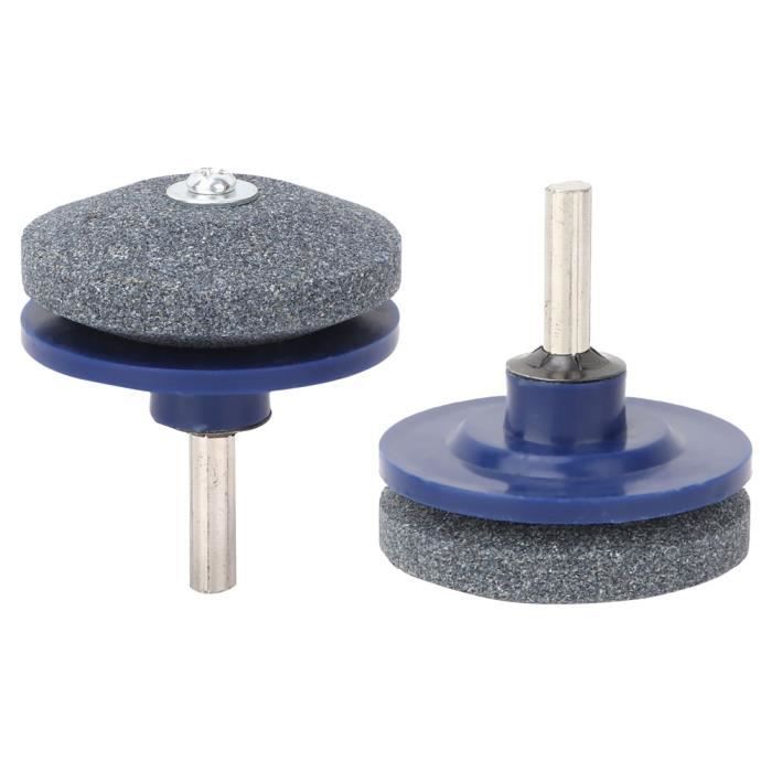 Paire D'Émerillons Pour Aiguiseur Trancheuse - Grain Fin Et Grossier - Ø45mm H8mm Trou 6mm - Compatible RGV, FAC, Etc.